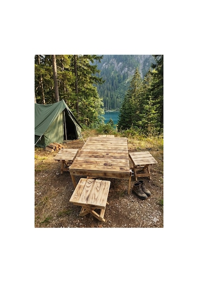 Katlanabilir Masa Tabure Sandalye Sandık Çanta Tipi Kamp Piknik İçin Yeşil - 849428512 Yeşil