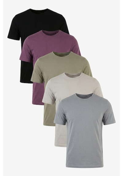 Buratti Pamuklu Regular Fit Bisiklet Yaka 5'li Paket T Shirt Erkek T Shirt 59020204s5 Siyah-mürdüm-vizon Yeşili-kül-açık Gri