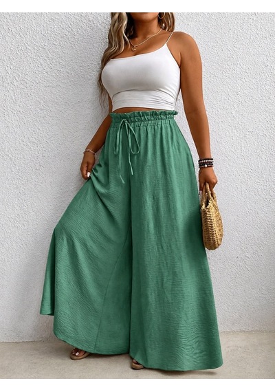 Tuzu Moda Kadın Pantolonu Lastikli Pantolon Yeşil