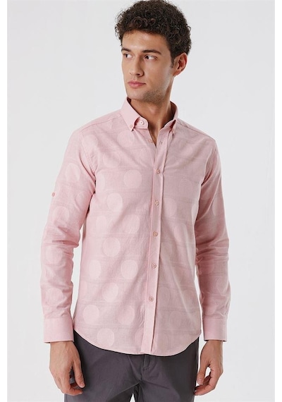 İmza Pudra Kısalabilir Kollu Desenli Jakarlıcepsiz %100 Pamuk Casual Slim Fit Gömlek 1004230183-pudra Pudra İmza Pudra Kısalabilir Kollu Desenli Jakarlıcepsiz %100 Pamuk Casual Slim Fit Gömlek 1004230183-pudra Pudra