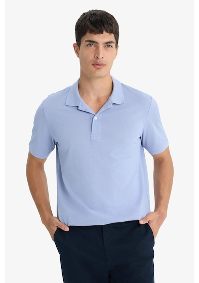 Defacto %100 Pamuk Regular Fit Kısa Kollu Basic Düz Pike Kumaş Polo Tişört C1293ax25sppr515 Mor