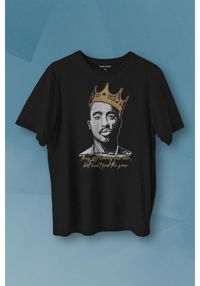 Tupac Hip Hop Rap Music 2pac Baskılı Tişört Unisex T-shirt 001
