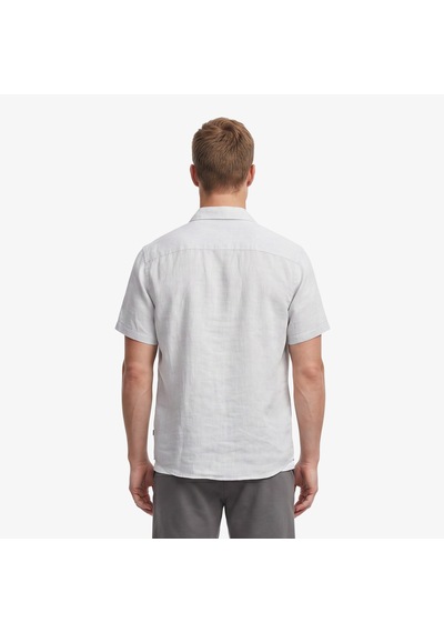 Nautica Erkek Açık Gri Regular Fit Kısa Kollu Keten Gömlekdüzw65100t