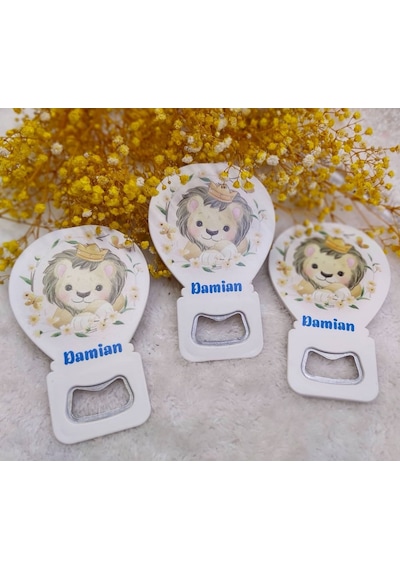 Aslan Baskılı Balon Açacak Magnet 11x7 Cm Uv Bebek Magn 30 Adet
