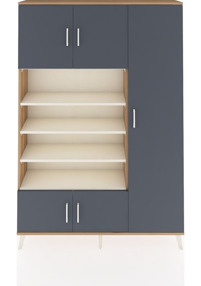 Arges Dolap 11 Raflı 5 Kapaklı 132x30x195 Çam-antrasit/aytaşı Çam Arges Dolap 11 Raflı 5 Kapaklı 132x30x195 Çam-antrasit/aytaşı Çam