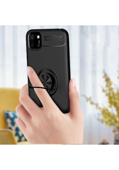 Huawei Y5P Kilif Yüzüklü Tam Korumali Silikon Kapak 442390708