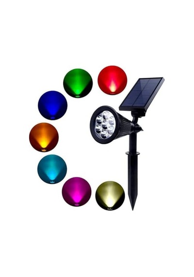 Çok Renkli 7 Led'li Solar Güneş Enerjili Kazıklı Bahçe Çim Duvar Armatürü 7w Aydınlatma-saplamalı-multicolour