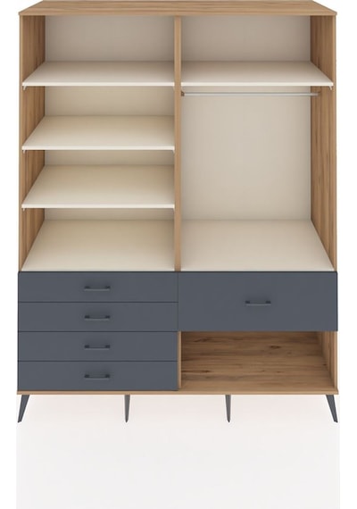 Kronos Gardrop 6 Raflı 5 Çekmeceli Tek Askılı 176x59x221 Çam-aytaşı/antrasit Aytaşı/antrasit Kronos Gardrop 6 Raflı 5 Çekmeceli Tek Askılı 176x59x221 Çam-aytaşı/antrasit Aytaşı/antrasit