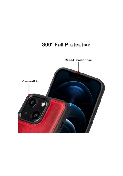 Bouletta Apple İphone 13 Uyumlu Deri Arka Kapak Fxcp V4ef