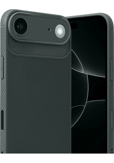 Apple Uyumlu iPhone 17 Air Auto Focus Karbon Kapak Koyu Yeşil\