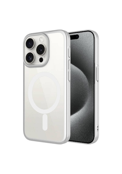 Teleplus Apple Uyumlu iPhone 15 Pro Max Kılıf Wireless Şarj Özellikli Sert Pc Mat Riksos M-safe Kapak