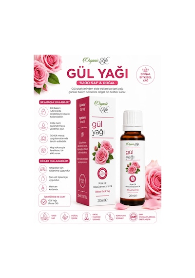 %100 Saf Gül Yağı 20 Ml - Yaşlanma Karşıtı & Işıltı Veren Yüz Bakım Yağı