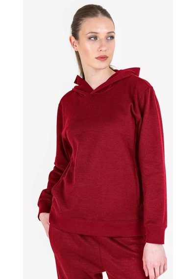 Lescon Kırmızı Kadın Kapüşonlu Sweatshirt 23n-2105