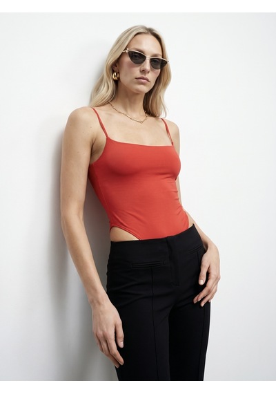 DİLVİN 21216 Askılı Bodysuit-kırmızı