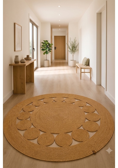 Villadia Home Textile Jüt Hasır Yuvarlak Kilim Halı Yolluk Dekoratif Örgü Halı Doğal Görünümlü Bohem Kilim Salon Oturma Odası Balkon Mutfak Yatak Odası Koridor 7209bambu Villadia Home Textile Jüt Hasır Yuvarlak Kilim Halı Yolluk Dekoratif Örgü Halı Doğal Görünümlü Bohem Kilim Salon Oturma Odası Balkon Mutfak Yatak Odası Koridor 7209bambu