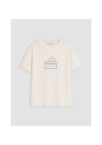 Lcw Young Ekru Bisiklet Yaka Baskılı Kadın Pijama Takım