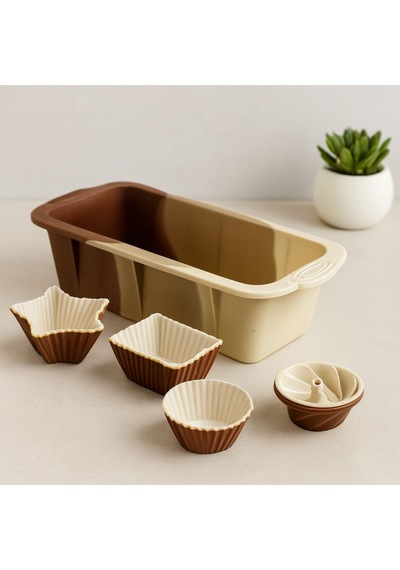 Silikon 13 Parça Muffin Ve Baton Kek Kalıp Seti 11.5x25 Cm