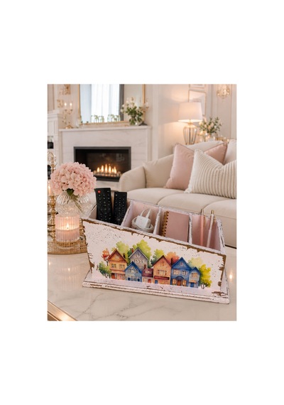 Kumandalık Düzenleyici 25cm 13cm 13cm Orta Sehpa Dekoru Ev Dekorasyon Ürünleri Pembe - 909307127