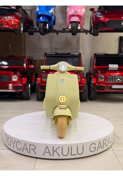 Vespa Küçük Boy Akülü Motor 1-4 Yaş Yeşil