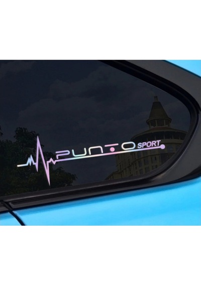 Fiat Punto Yan Cam Sticker Oto Kapı 20 Cm X 7 Cm Renkli