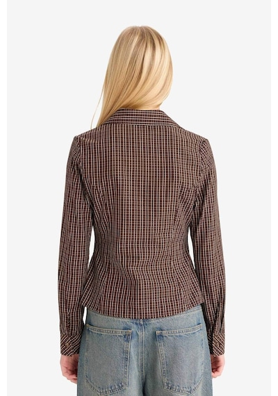 Defacto Coool Fitted Poplin Uzun Kollu Gömlek G1004ax25aubn130 Kahve