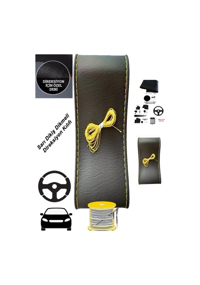 Opel Zafira C 2012 Ve Sonrası Deri Direksiyon Kılıfı Dikmeli Sarı Dikiş