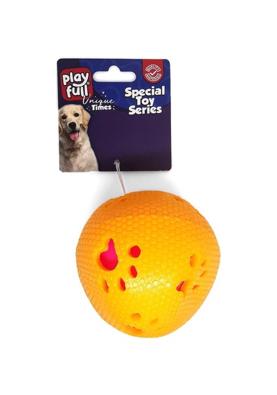 Playfull Öten Pati Desenli Plastik Top Köpek Oyuncağı 7.5 Cm