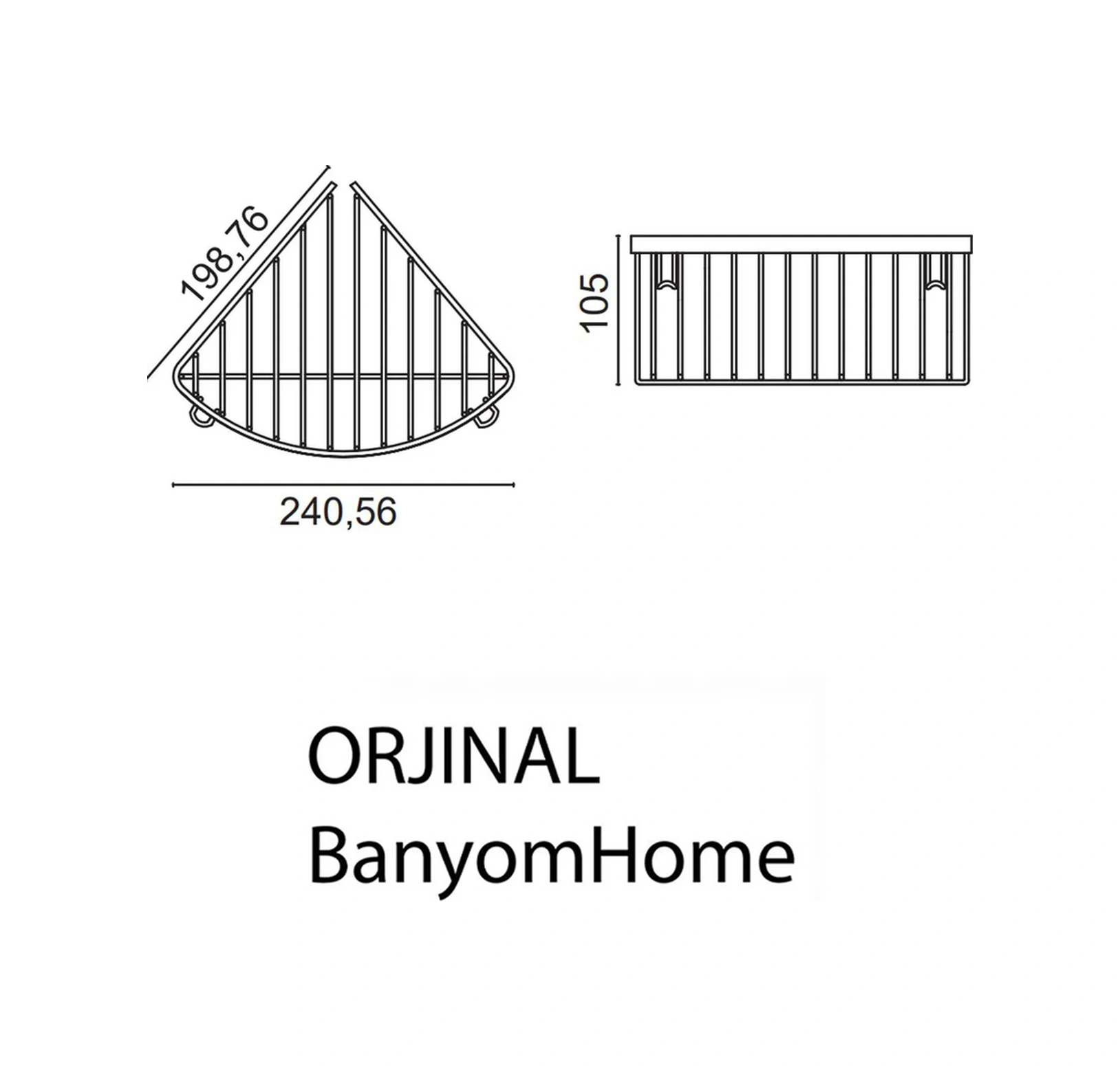 Çelik Banyo Paslanmaz Pirinç Tekli Derin 19x19 Cm Şampuanlık Köşe Süngerlik Krom