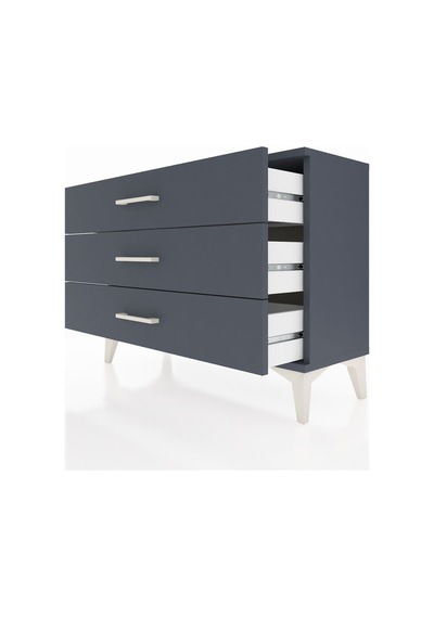 Arges Şifonyer 3 Çekmeceli 88x30x64 Antrasit-antrasit Antrasit