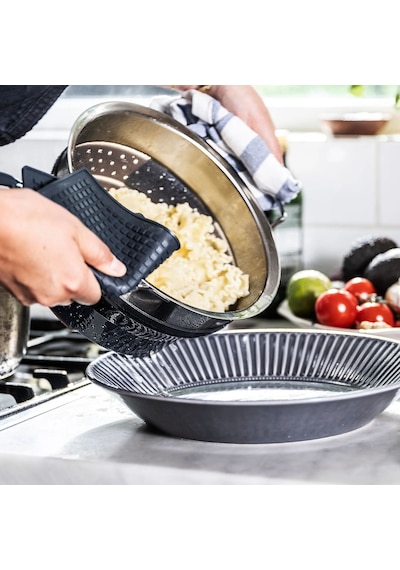Ikea Klockren Katlanabilir Buharda Pişirme Süzgeci 24 Cm 5 L Krom Siyah Gümüş - Siyah