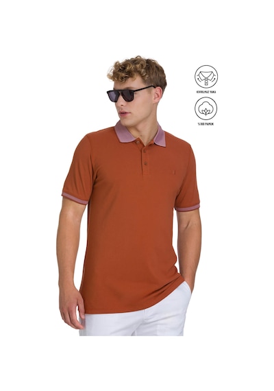Hatemoğlu Kiremit Regular Fit 100% Pamuklu Polo Yaka Tişört 1999780 Tarçın-01
