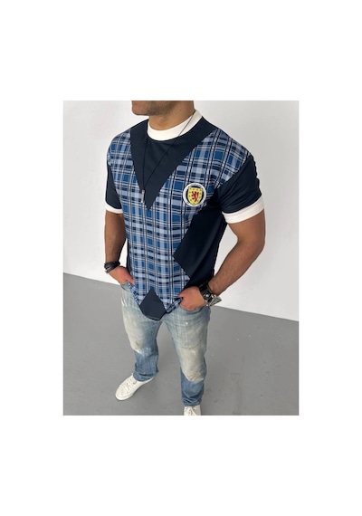 Erkek Bisiklet Yaka Baskılı Kısa Kol Oversize T-shirt - Siyah