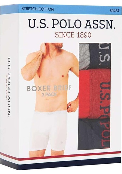 U.S. Polo Assn. U.s Polo Assn. 80454 Erkek 3'lü Uzun Paçalı Boxer-beyaz Beyaz