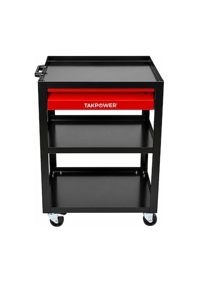 Takpower 3 Gözlü 1 Çekmeceli Parça Taşıma Arabası Kırmızı