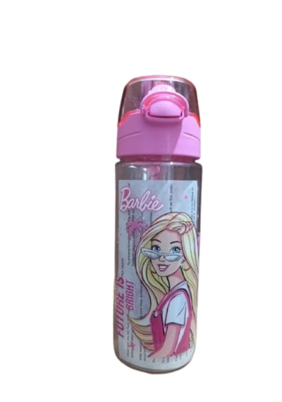 Wieggle 3409 Barbie Tritan 500 Ml Kilit Kapaklı Ve Pipetli Matara Lisanslı Üründür. Açık Pembe