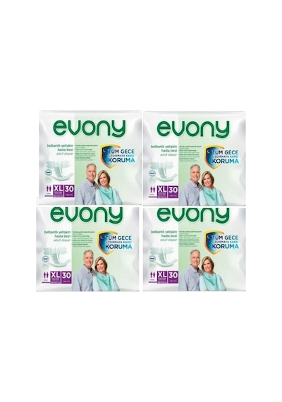 Bel Bantlı Yetişkin Hasta Bezi Xlarge 30'lu 4 Paket 120 Adet XL