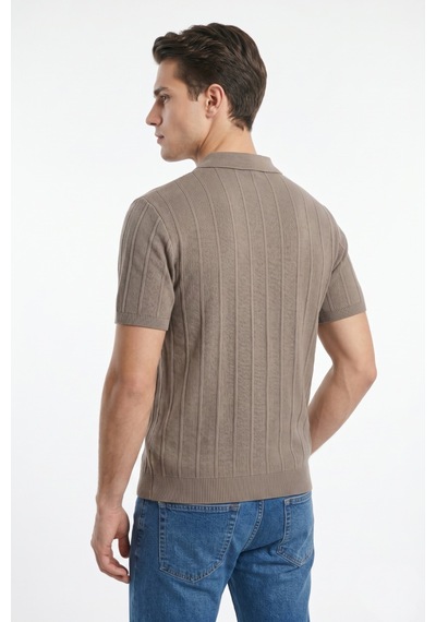 Baglan Erkek Spor Polo Yaka Triko Tişört Bgl-st05373 Vizon