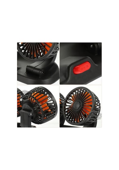 Çift Başlı Araç İçi Vantilatör 12v Çakmak Girişli Ayarlanabilir Oto Fan