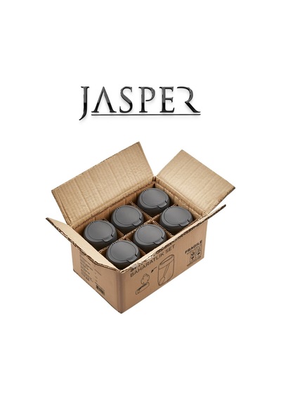 Jasper Jpr-0102 6 Adet 370mm Kaşıklı Açılır Kapaklı Baharatlık Siyah - Beyaz