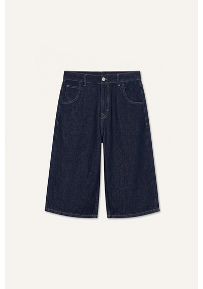 Defacto %100 Pamuk Super Baggy Fıt Lacivert Bermuda Jean Şort I3978ax26hsnm34 Mavi-nm34