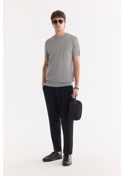 Avva Erkek Gri Bisiklet Yaka Kolay Ütülenen Kırışmaz Regular Fit Triko T-shirt A61y5032 Avva Erkek Gri Bisiklet Yaka Kolay Ütülenen Kırışmaz Regular Fit Triko T-shirt A61y5032