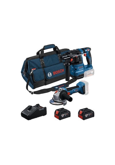 Bosch 028-RE0031 Sds Plus GWS 18V-8 Taşlama + GBH 18V-22 Kırıcı Delici Çift Akülü 4.0AH 2'li Set