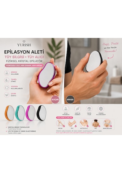 Epilasyon Aleti Tüy Silgisi Tüy Alıcı Fiziksel Kristal Epilatör