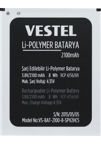 Vestel Uyumlu Venüs V3 5040 Batarya Pil 2100Mah