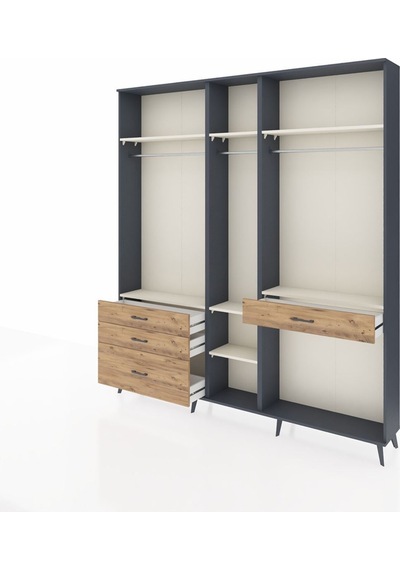 Arges Dolap 7 Raflı 4 Çekmeceli 3 Askılı 220x30x243 Antrasit-aytaşı/çam Aytası/atlas Çam Arges Dolap 7 Raflı 4 Çekmeceli 3 Askılı 220x30x243 Antrasit-aytaşı/çam Aytası/atlas Çam
