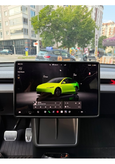 Tesla Model Y Standart Ve Juniper Uyumlu Multimedya Ön Ekran Kenar Koruyucu Silikon Çerçeve Trim 1 Adet Siyah