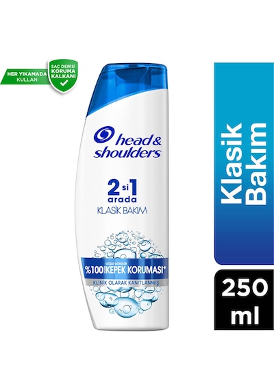 Head & Shoulders Klasik Bakım 2'si 1 Arada Kepeğe Karşı Etkili Şampuan 250 ML