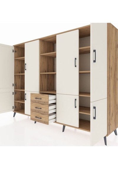 Hyperion Dolap 11 Raflı 3 Çekmeceli 8 Kapaklı 220x44x163 Çam-ayta Çam-aytaşı/çam Hyperion Dolap 11 Raflı 3 Çekmeceli 8 Kapaklı 220x44x163 Çam-ayta Çam-aytaşı/çam
