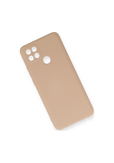 Oppo A15 Uyumlu Kılıf Nano İçi Kadife Silikon - Pudra