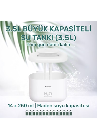 Npo İhome14 Rgb Renkli 3300ml Aromaterapi Difüzör Ultrasonik Hava Nemlendirici Buhar Makinesi&nbsp